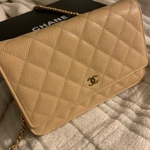 Chanel Beige Wallet On Chain